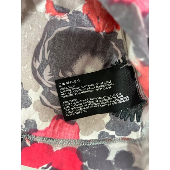 Club Monaco Tan Pink Floral Blouse Short Sleeve Women’s Size Small - Picture 9 of 13